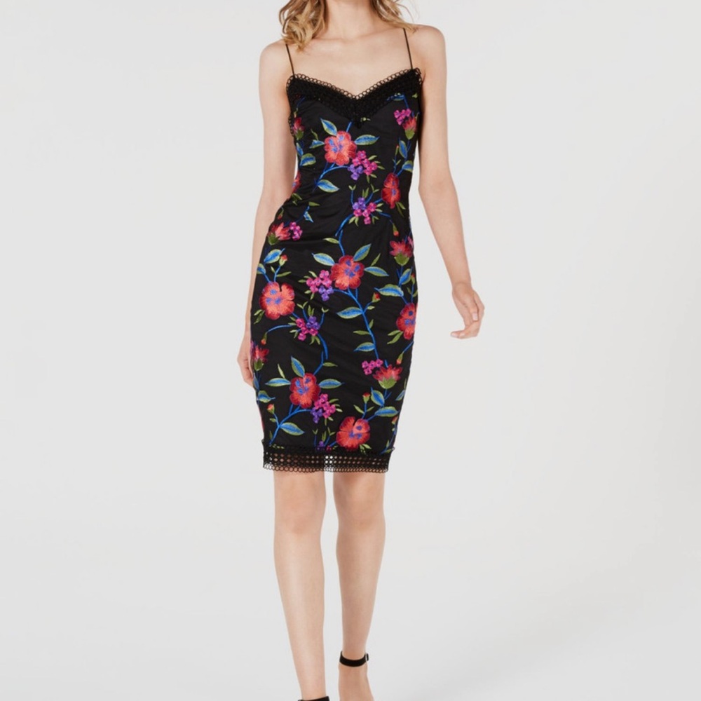 Aidan Mattox Floral Black Dress
